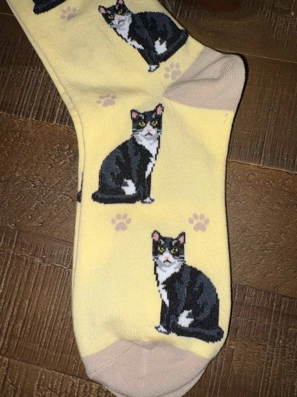 Happy Tails Yellow Cat Pattern Socks for Cat Lovers